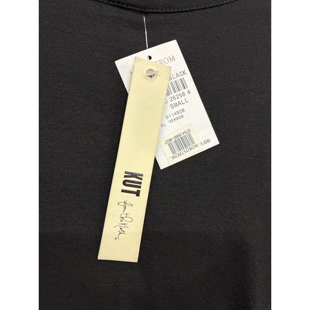 KUT from the Kloth Womens Black Sequin Front Long Sleeve Scoop Small NWT Top - Picture 4 of 6
